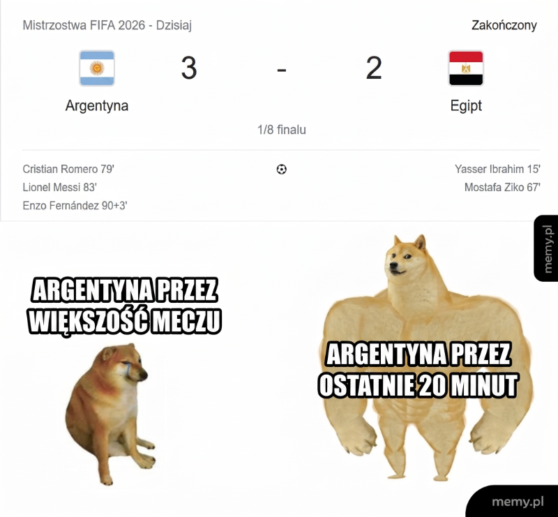 Niesamowity powrót Argentyny w meczu z Egiptem