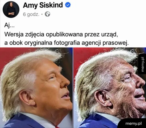 Dwa zdjęcia porównawcze, jedno z oficjalnego źródła, drugie z agencji prasowej.