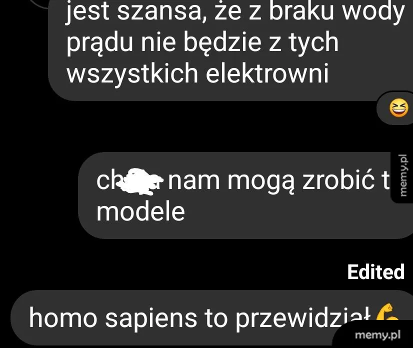 Tekst rozmowy na czacie dotyczący braku wody i modeli.