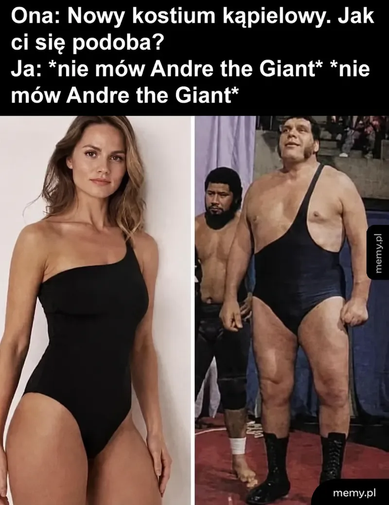 Kobieta w kostiumie kąpielowym obok mężczyzny w podobnym stroju.