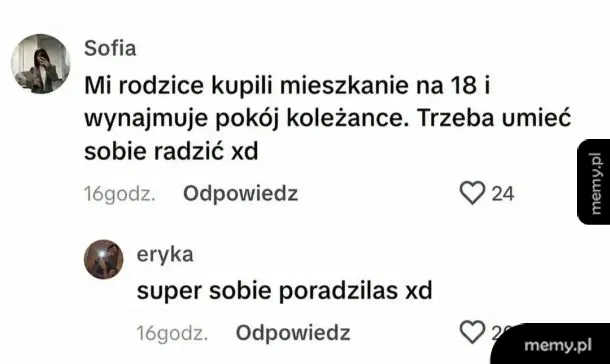Komentarze na temat wynajmu pokoju w mieszkaniu.