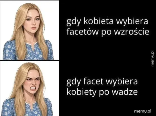 Kobieta z neutralnym wyrazem twarzy i ta sama kobieta z gniewnym wyrazem twarzy.