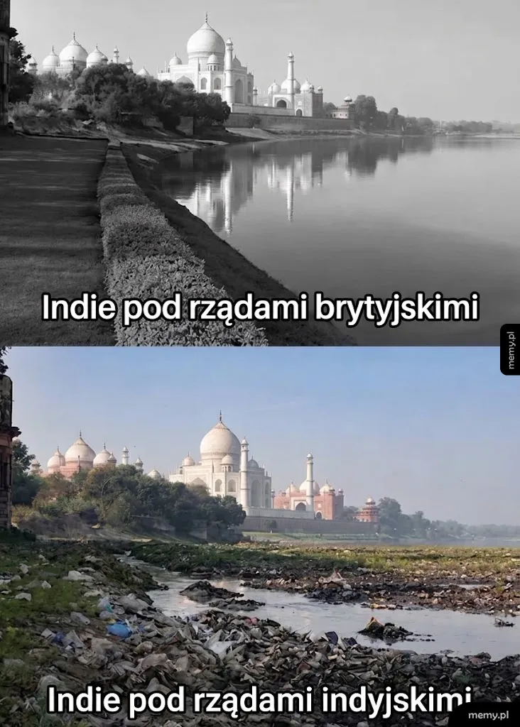 Widok na Tadż Mahal z różnymi warunkami otoczenia.