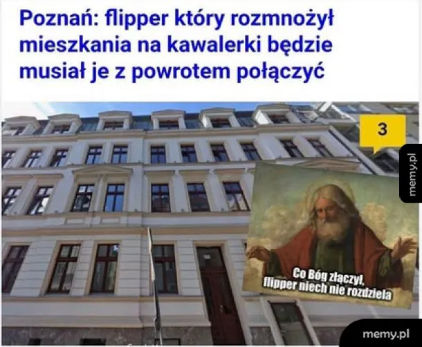 Mem z Poznania o flipperze dzielącym mieszkania z wizerunkiem Boga