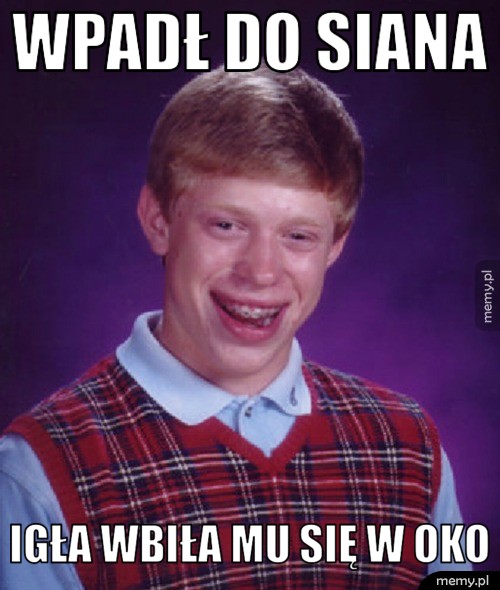Wpadł do siana...