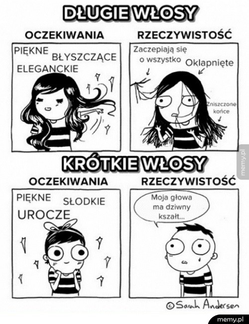 Długie i krótkie włosy