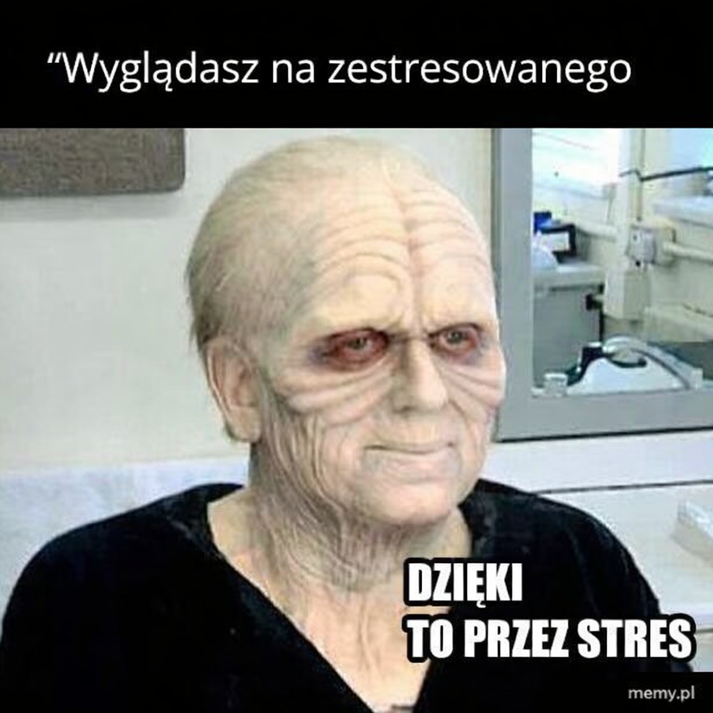 Mem z Palpatinem z Gwiezdnych Wojen zniszczonym przez stres