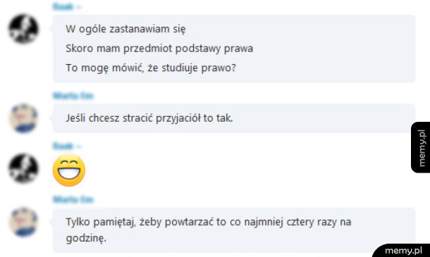 Mówić, że studiuję prawo?